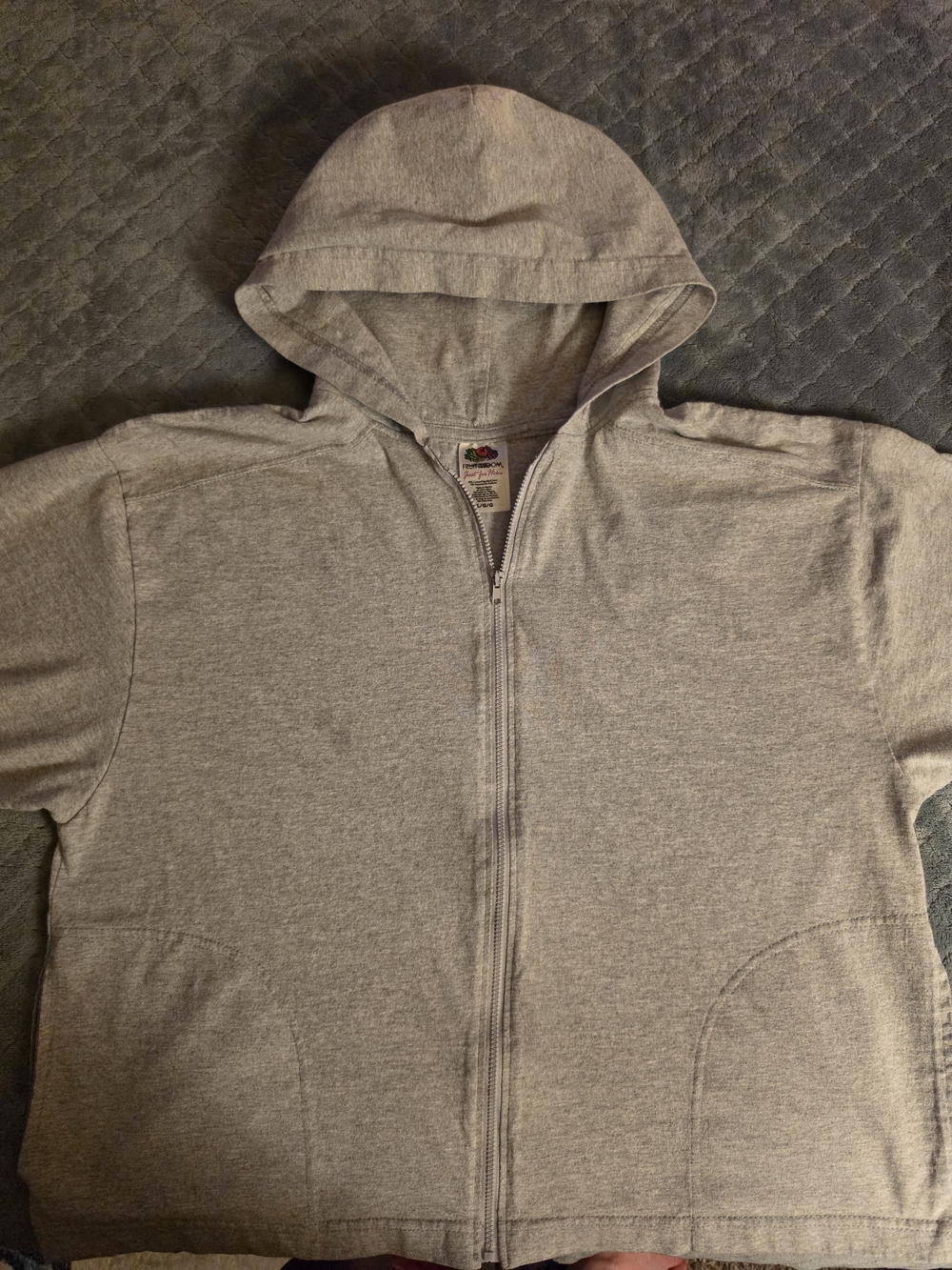 Fruit of the Loom Just for Her Gray Full-Zip Hoodie Sweatshirt - Size L